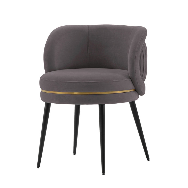 Chaise en velours Kaya Wood, Gris