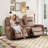 76.77'' Wide Classic Microfiber Upholstered Manual Reclining Loveseat With Center Console And Nailhead Trim-119565957