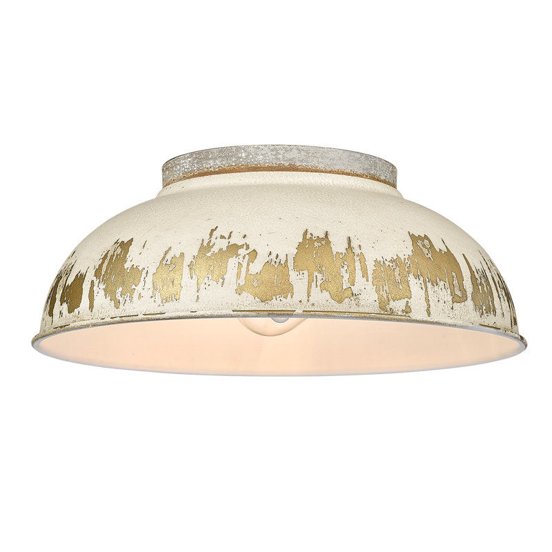 Chingford Steel Flush Mount, Antique Ivory
