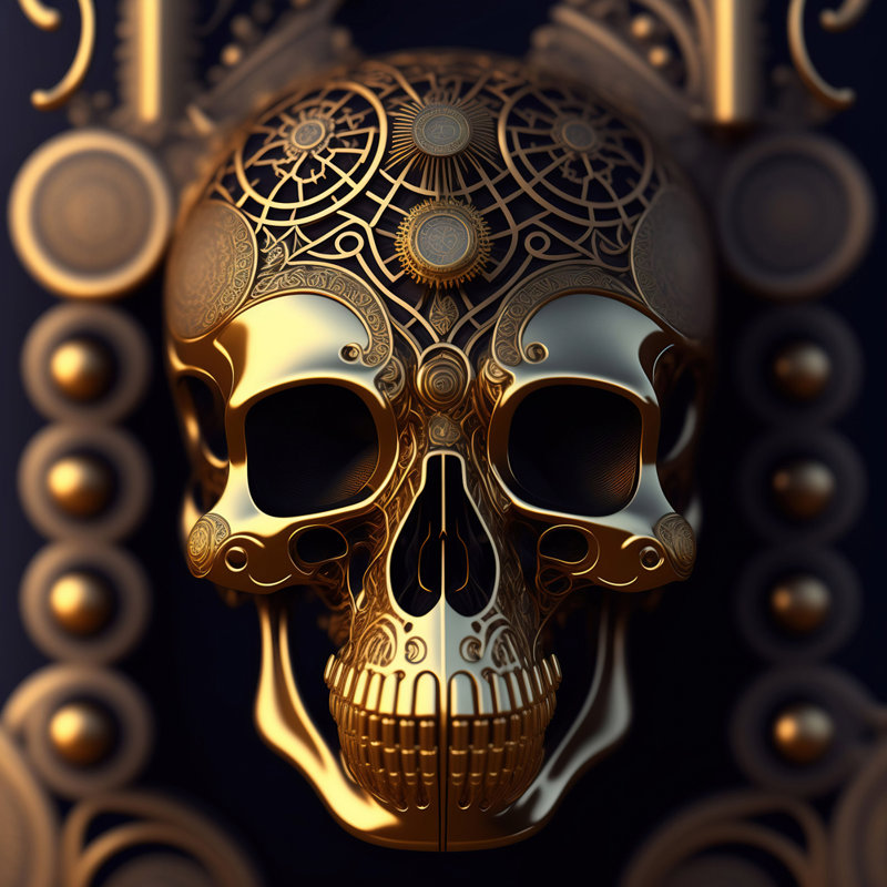 «Skull 65» par Stephen Chambers - Photographie sur toile tendue, H 36 po x l 36 po x P 1,5 po