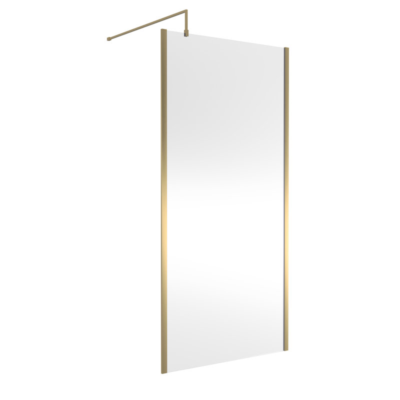 900Mm Outer Framed Wetroom Screen With Support Bar, 495.3cm H x 254cm W x 1.40 cm