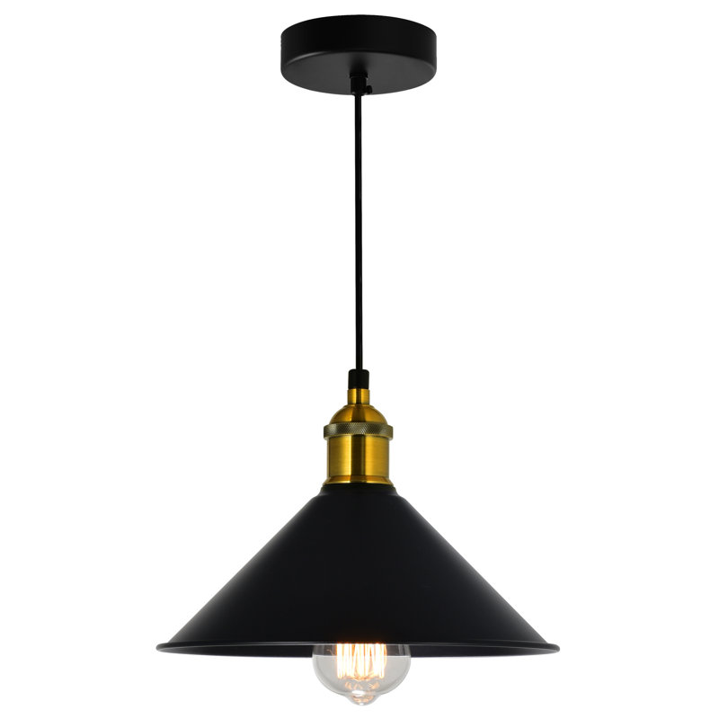 Cosimo 1 Light 8'' Industrial Down Mini Pendant for Kitchen, Dining Room, Entryway – E26 Bulb Base, LED Compatible – Adjustable Height with BACL Certification