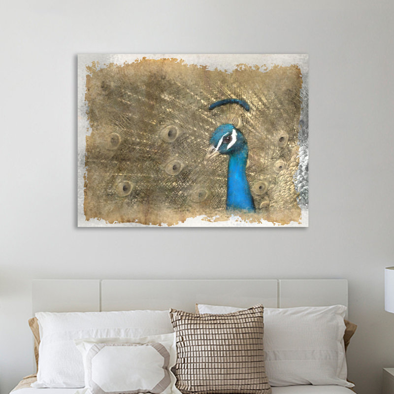 Antique Peacock by Kimberly Allen - Wrapped Canvas Painting, 61 cm H x 81 cm W x 4 cm D