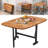 Multifunction Table Drop Leaf Dining Table - 47" Wooden Foldable Kitchen Table With 6 Wheels (Brown)