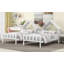 Lit plateforme simple double avec tête de lit en forme de maison et table de chevet intégrée-1859040836
