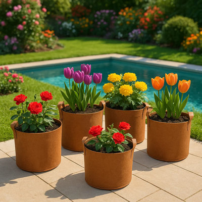 Sac de culture en tissu de gingembre orange 11,8 po 10 gallons - Très grand pot à fleurs robuste pour légumes, tomates et plantes à racines