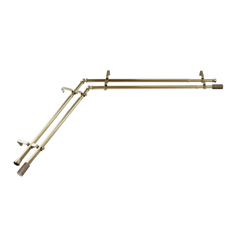 Tringle à rideaux double Alfreda, H 48 po x l 84 po, Laiton antique