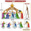 Crèche de Noël 62 "avec 250 lumières DEL, présentoir de Noël 5 pièces