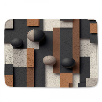 Tapis de bain à motif géométrique