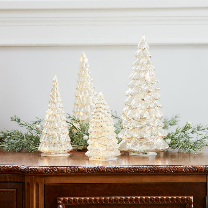 Glass LED 4 Piece Tree Set