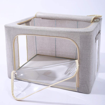 3-pack Foldable 66l Storage Bins With Clear Window & Handles