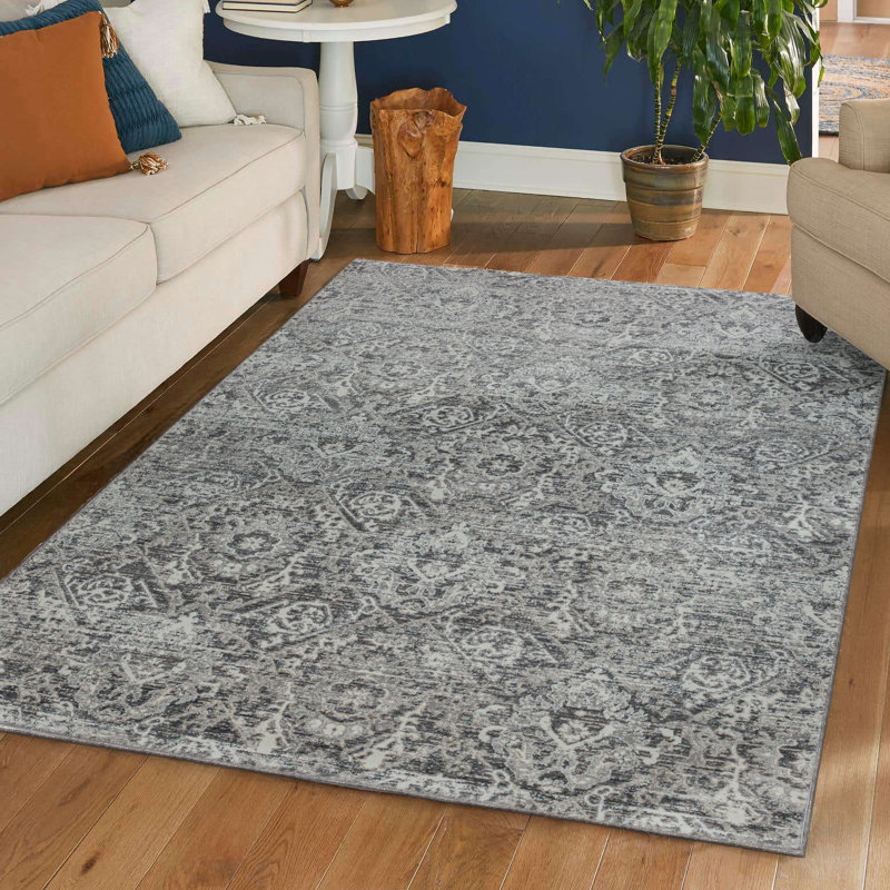 Aidy 1244 Transitional Abstract Grey Area Rug, Rectangle 5'3" x 7'3"