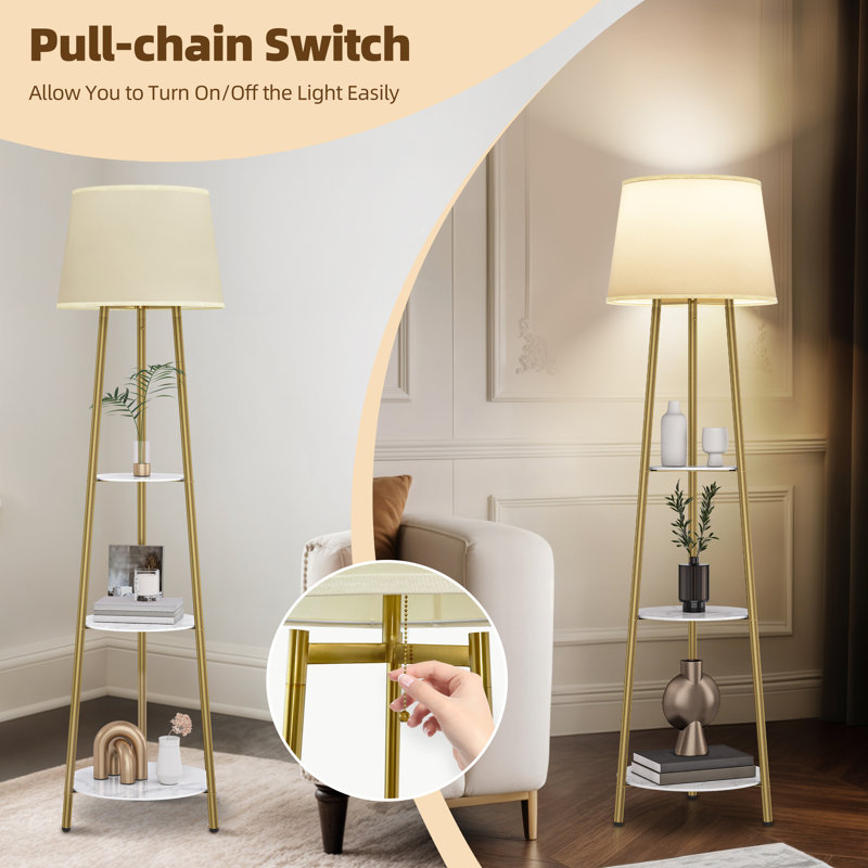 Abdulahi 150cm Gold Tripod Floor Lamp