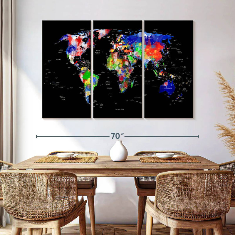 Aliaz Geometric Map, 42" H x 65" W