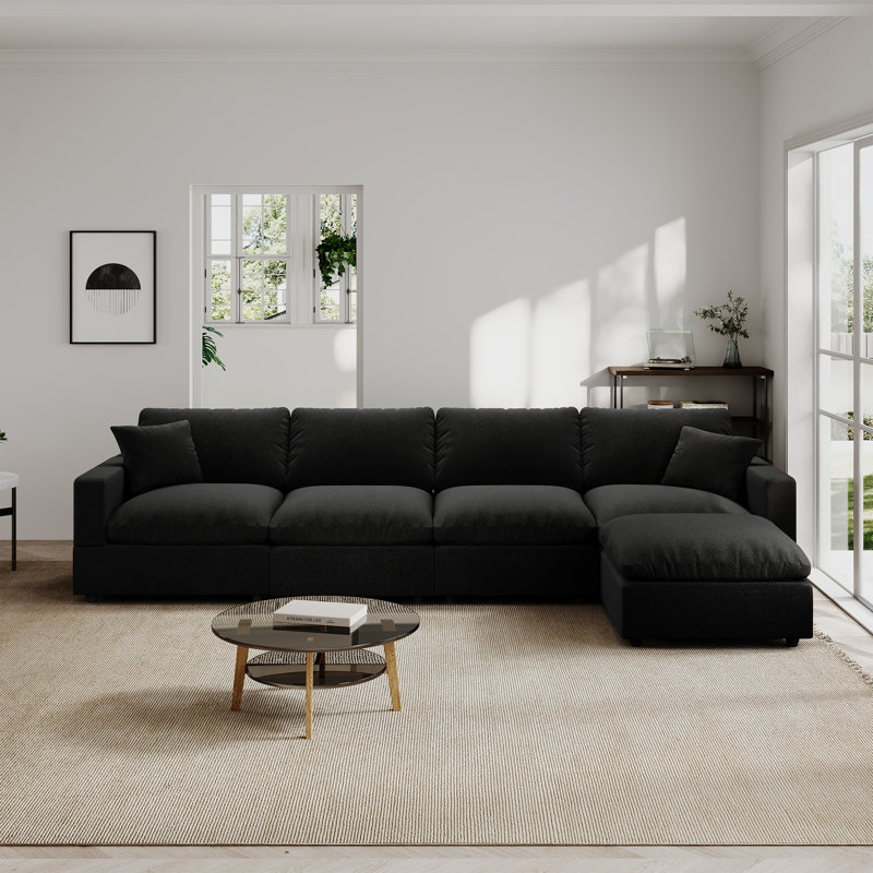 Canapé modulaire No L, Rembourrage en mousse noire