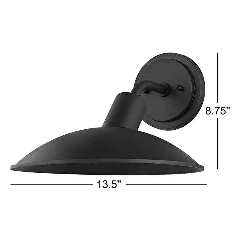 Bourke 1 - Light Outdoor Armed Sconce, Textured Black, 8.75" H x 11.5" W x 13.5" D