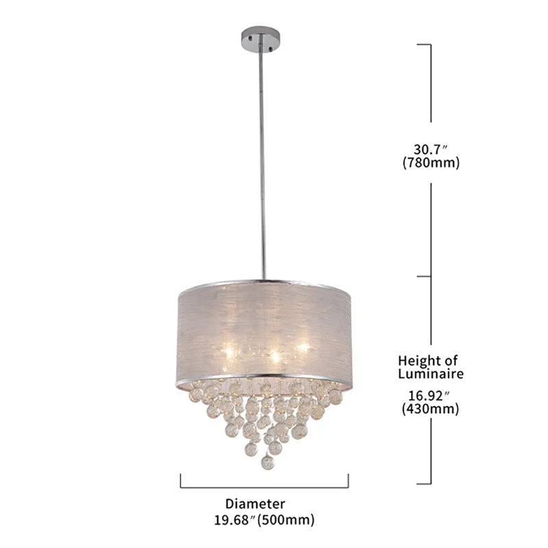 Emry 4 - Light Dimmable Chandelier, 16.92" H x 19.68" W x 19.68" D