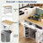 Kitchen Island With Extendable Dining Table, Internal Storage Rack, Power Outlet, 2 Drawers, 2 Cabinet And Open Shelves-2140666959