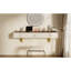 Table murale polyvalente de 47 po pour la salle de bain et la coiffure, beige doré, rangement à trois tiroirs, support pour appareils électroniques, conception exquise, tablette flottante à cadre stable avec tiroir-1276116731