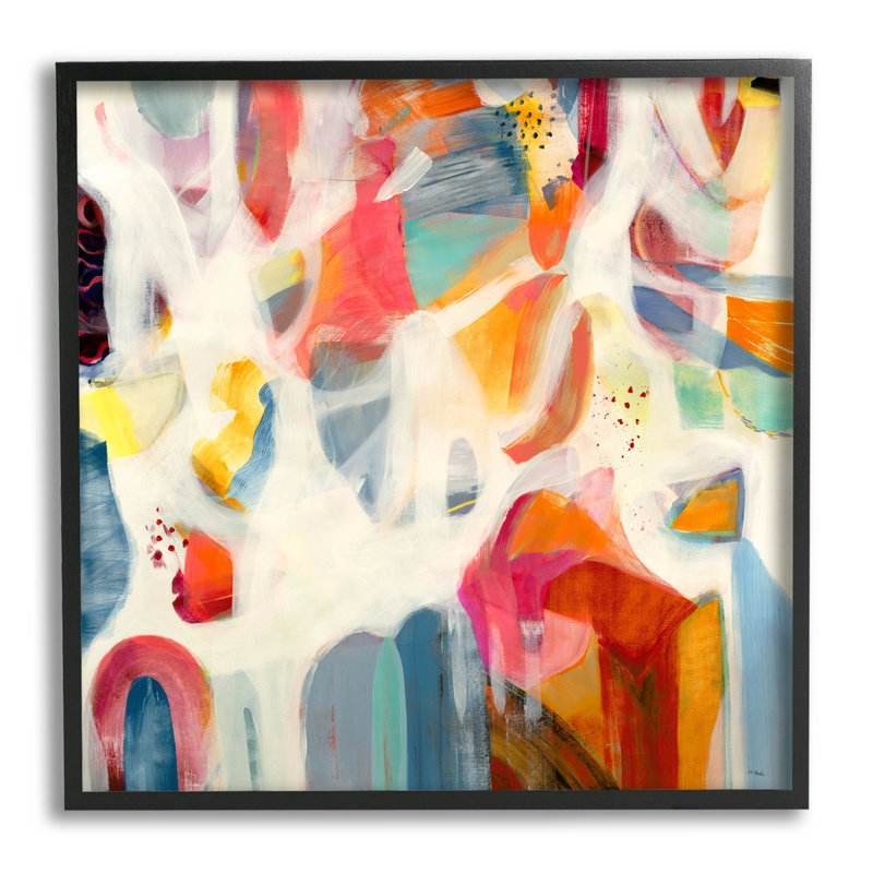 Assortiment moderne de formes mixtes, estampe numérique par Jill Martin, Cadre noir, H 12 po x l 12 po x P 1,5 po