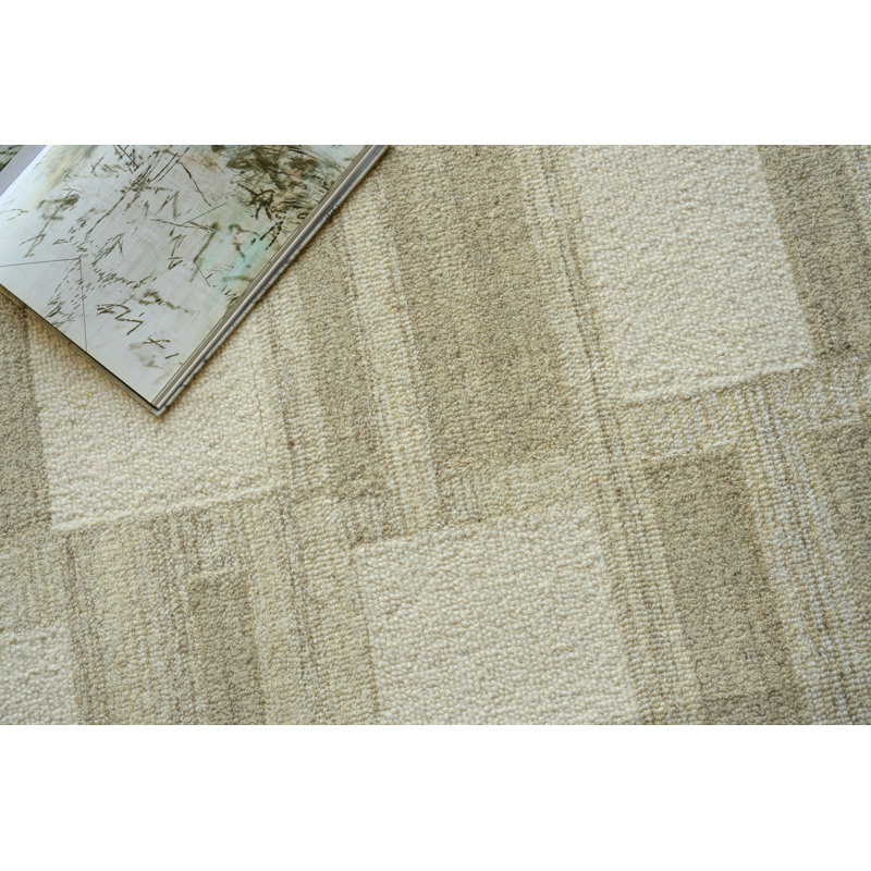 Tero Hand Tufted New Zealand Wool Beige/Ivory Area Rug, 14'X18'