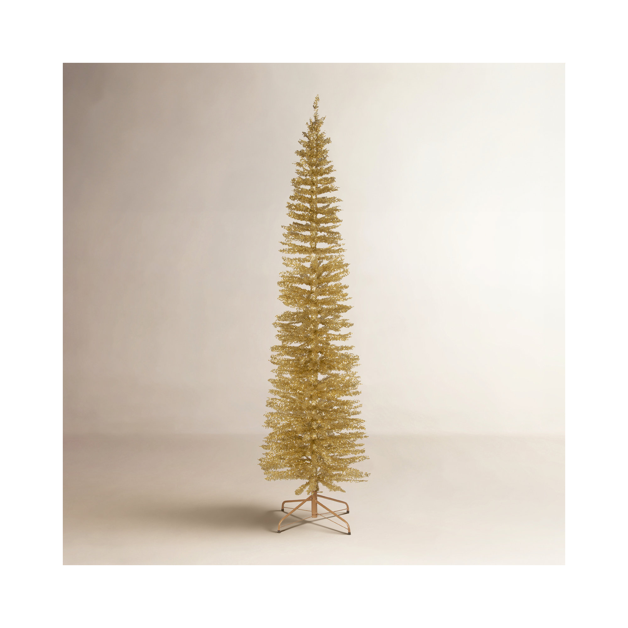 National Tree Company Champagne Gold Tinsel Tree, 7' H