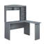 Bureau moderne en L avec huche, gris