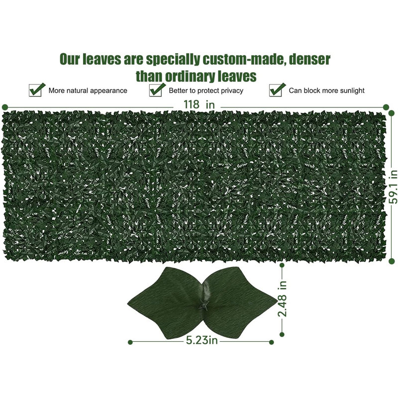 Expandable Green Faux Ivy Privacy Fence Screen