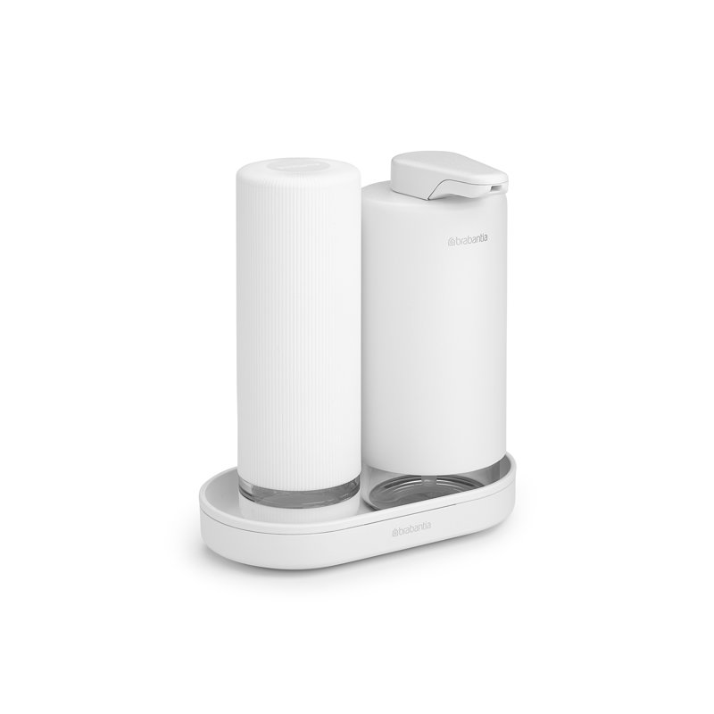 Ensemble de distributeur de savon de style évier Brabantia, Minéral blanc frais