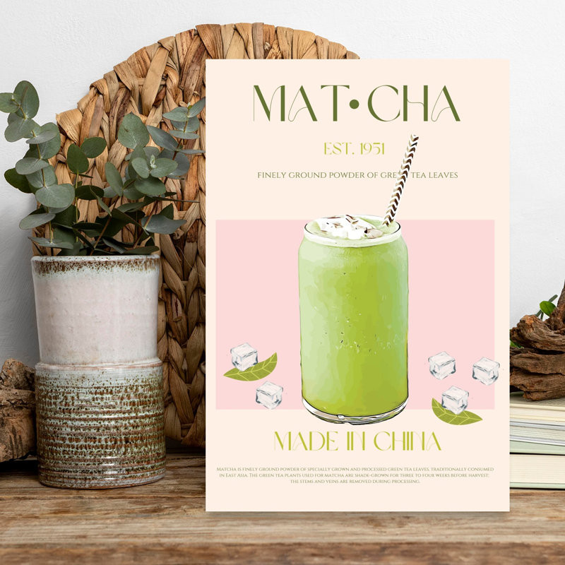 Art mural paysage abstrait Matcha, H 18 po x l 12 po