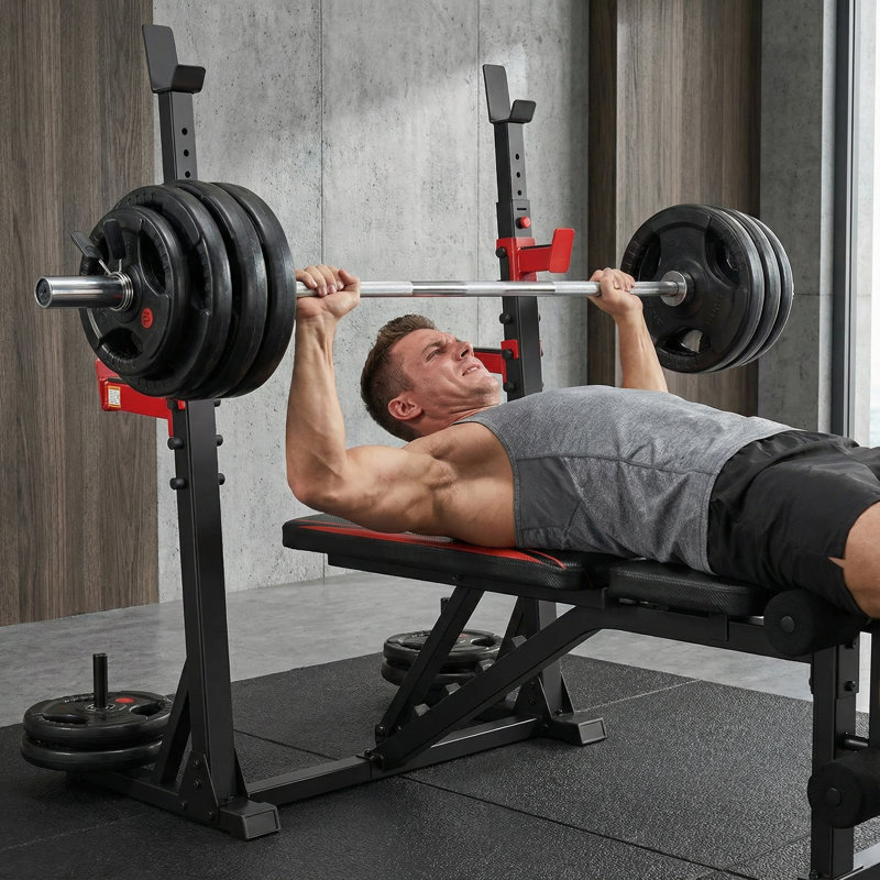 Banc de musculation professionnel réglable avec support à squat - Station de musculation multifonctionnelle