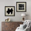 «Dark Black Ink Stroke», ensemble de 2 peintures sur toile encadrées-86450343