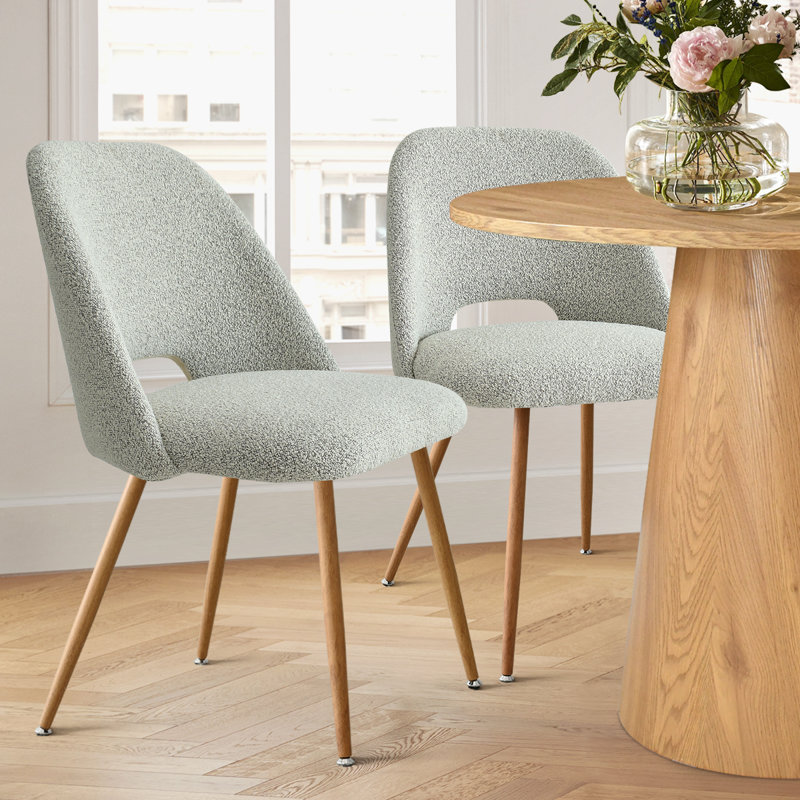 Caetano Unfinished Metal and Manufactured Wood Side Chair, Gray