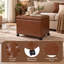 Repose-pieds de rangement en similicuir 22 po avec plateau rabattable et roulette-1788666637