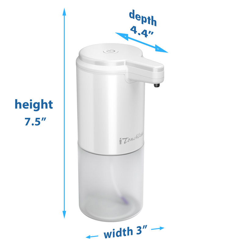 Distributeur de savon automatique en acier inoxydable, Blanc