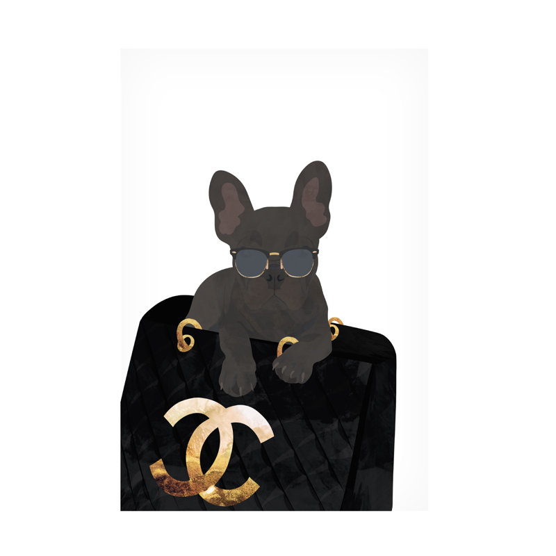 Frenchie dans le sac, H 32 po x l 22 po x P 2 po