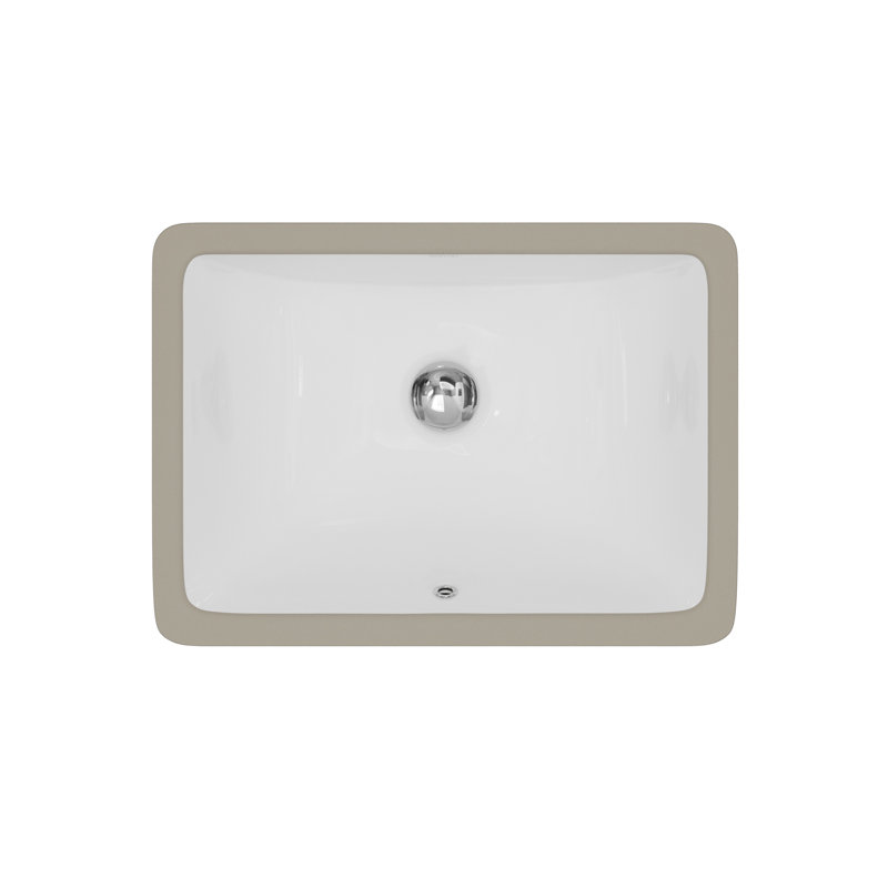 Lavabo de salle de bain encastré en porcelaine vitrifiée blanc Karran