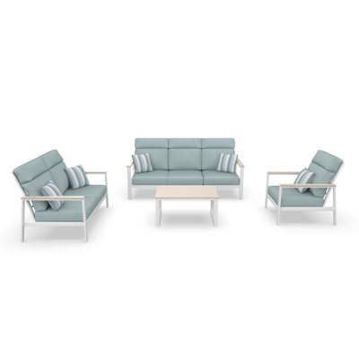 Townsend 4 Person Seating Group With Sunbrella Cushions by Birch Lane