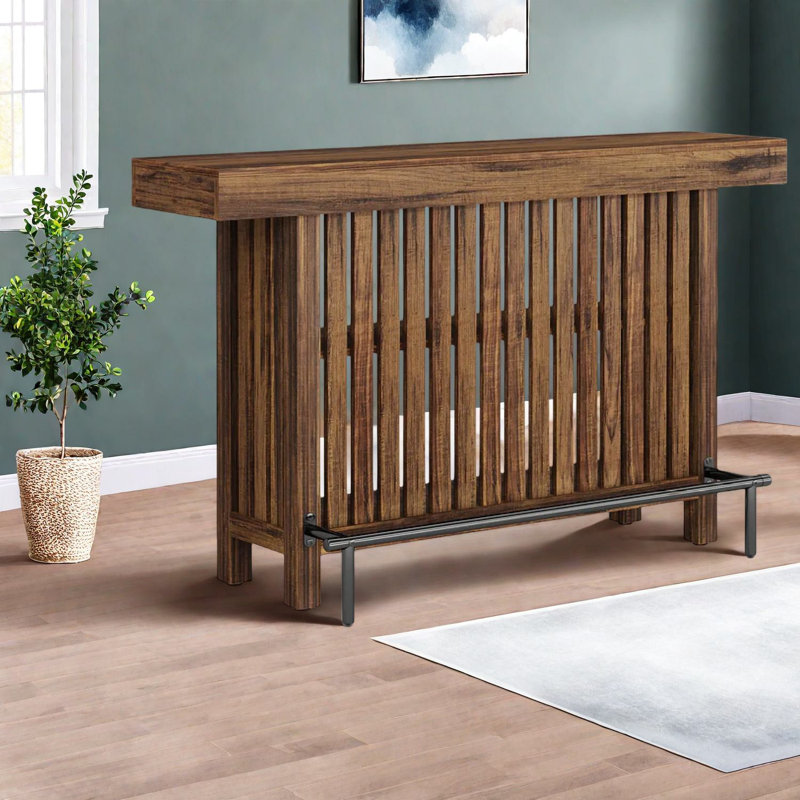Table de salle à manger moderne et rustique en métal et bois