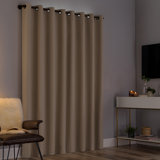 Tyrell Tonal Texture Draft Shield Fleece Insulated 100% Blackout Grommet Curtain Panel