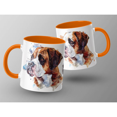 Watercolor St Bernard Dog Design 11oz Coffee Mug