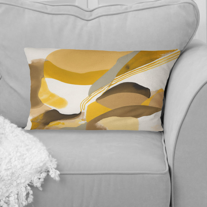 Coussin Mustard Yellow Retro II - Abstract