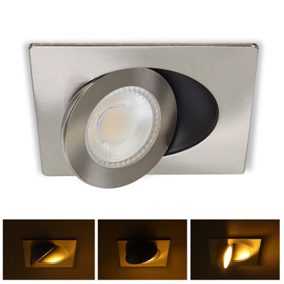 KnLnny Ware Oil Rubbed Bronze  Square Gimbal Recessed Lighting 4 Inch 6 Pack with Junction Box,Adjustable Eyeball Recessed Lighting,9W 750LM,5 CCT Selectable