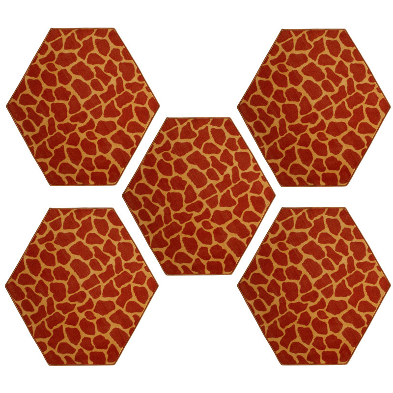 Ensemble de tapis en nylon touffetés Azur, Hexagonal 2 pi
