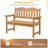 Weather-Resistant Poly Lumber Outdoor Bench - 2-Person Slatted Patio Loveseat for Garden, Yard, Porch, Park or Backyard (Natural Color)-1440893700