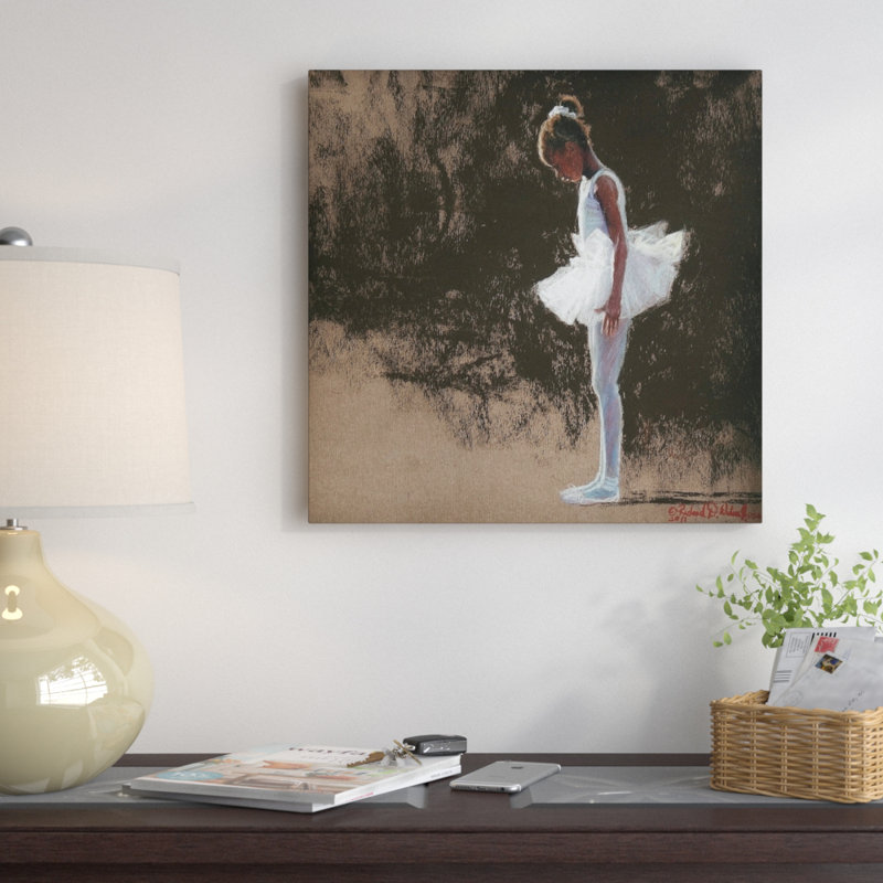 « anticipation », peinture sur toile tendue, H 18 po x l 18 po x P 1,5 po, Toile avec cadre noir, Pas de tapis