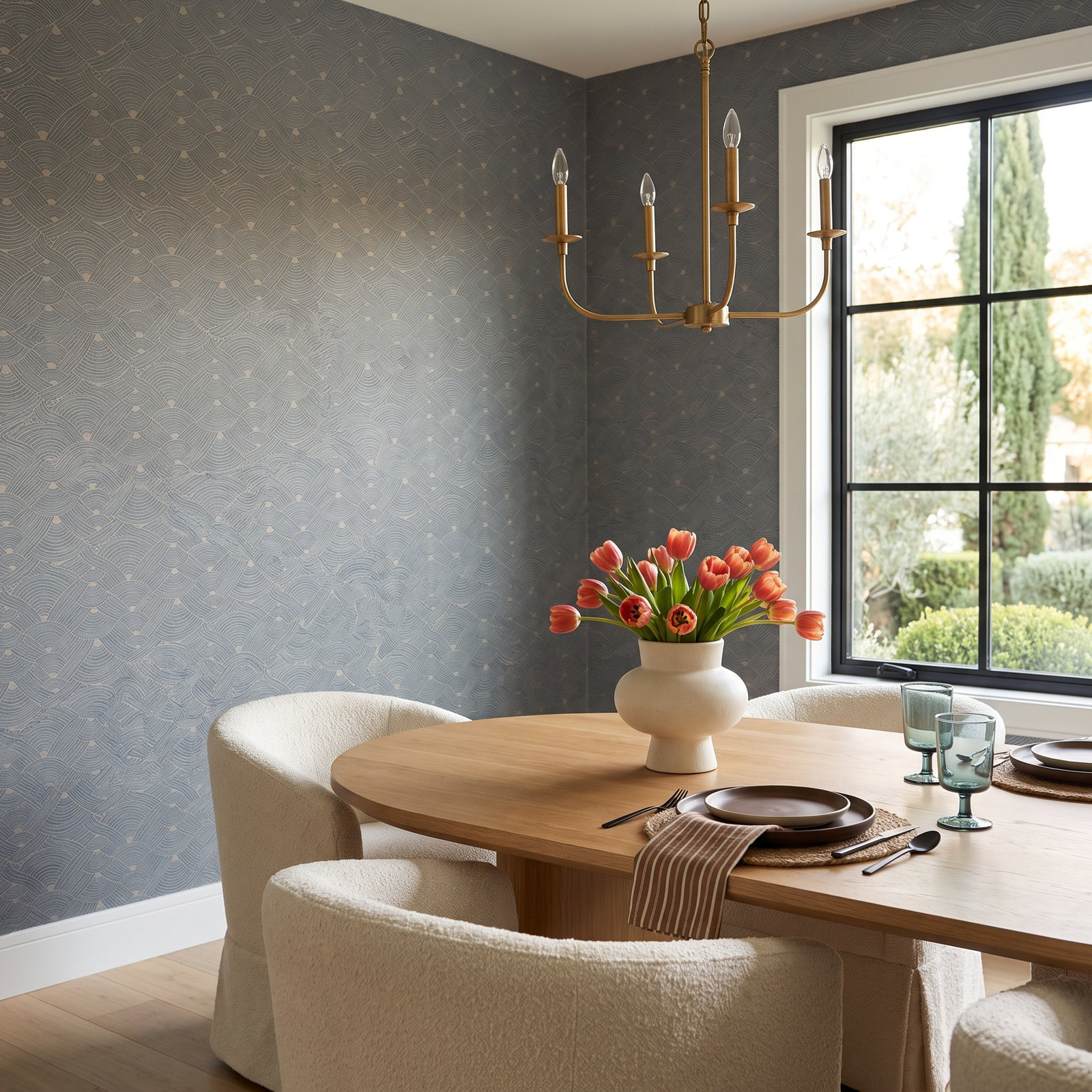 Fusion Wallpaper Roll, Turquoise/Beige