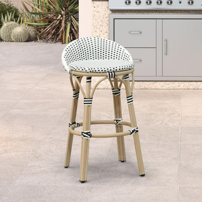 Tabouret de bar et tabouret de bar surdimensionné à dossier bas en rotin pourpre PURPLE LEAF
