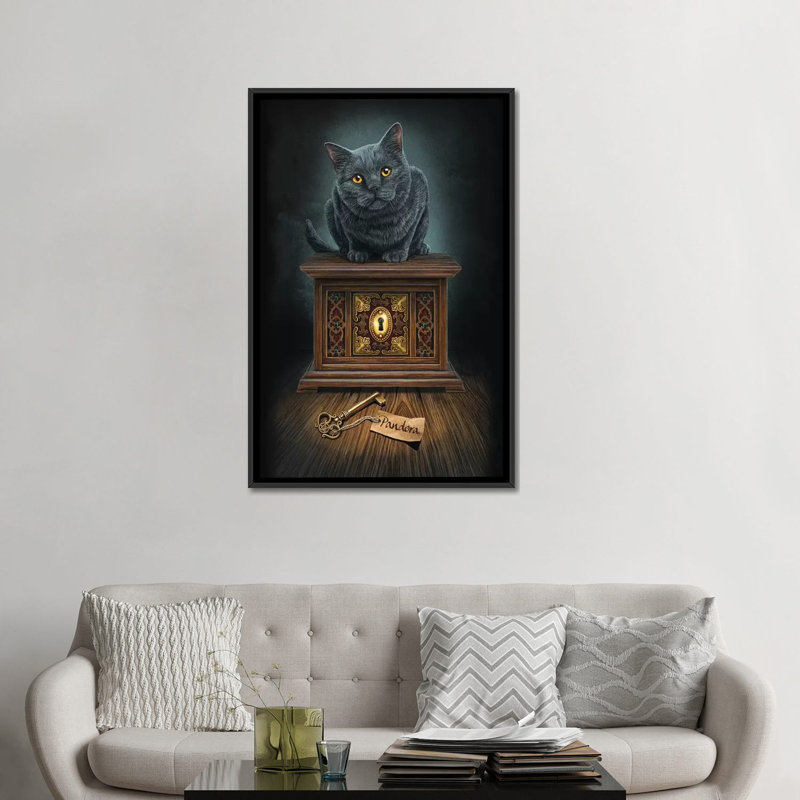 «Pandora's Box», impression sur toile, Toile avec cadre noir, Pas de tapis, H 48 po x l 32 po x P 1,5 po