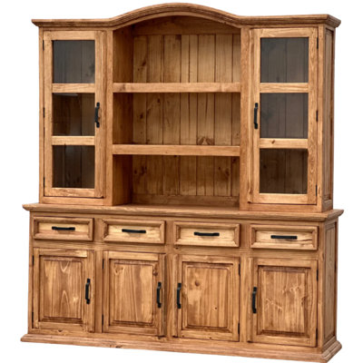 Table buffet 77,5 po en bois de pin massif à 4 tiroirs